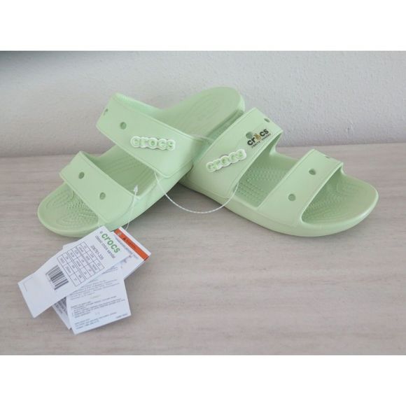 CROCS 206761-335 Men's Sz 6 Women's Sz 8 Lime Green Classic Clog Sandals - Picture 1 of 7
